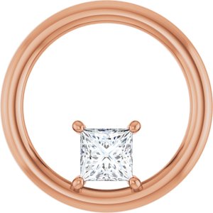 14K Rose Gold  4 mm Square Pendant Mounting