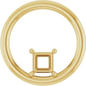 14K Yellow Gold  4 mm Square Pendant Mounting – image 2