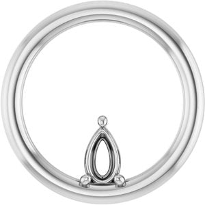 18K White Gold  5x3 mm Pear Pendant Mounting – image 2