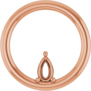 14K Rose Gold  5x3 mm Pear Pendant Mounting – image 2