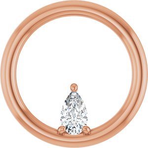 18K Rose Gold  5x3 mm Pear Pendant Mounting