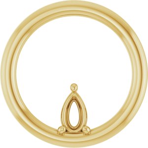 14K Yellow Gold  5x3 mm Pear Pendant Mounting – image 2