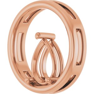 10K Rose Gold  10x7 mm Pear Pendant Mounting – image 4