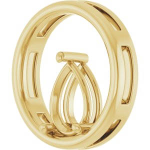10K Yellow Gold  10x7 mm Pear Pendant Mounting – image 4