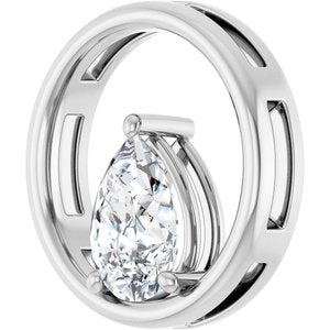 14K White Gold  10x7 mm Pear Pendant Mounting – image 3