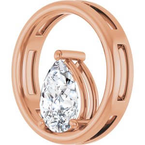 14K Rose Gold  10x7 mm Pear Pendant Mounting – image 3