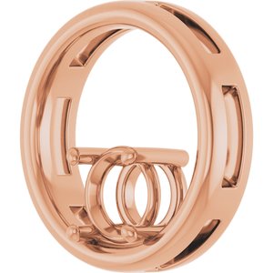 14K Rose Gold  6.5 mm Round Pendant Mounting – image 4
