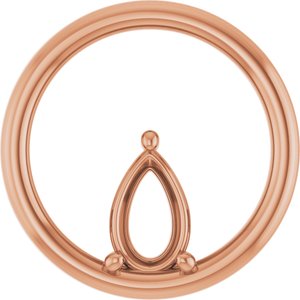 10K Rose Gold  8x5 mm Pear Pendant Mounting – image 2