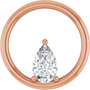 14K Rose Gold  8x5 mm Pear Pendant Mounting