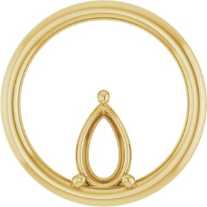 10K Yellow Gold  8x5 mm Pear Pendant Mounting – image 2