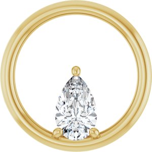 18K Yellow Gold  8x5 mm Pear Pendant Mounting