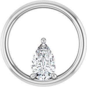 10K White Gold  8x5 mm Pear Pendant Mounting