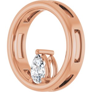 10K Rose Gold  5.5x3.5 mm Pear Pendant Mounting – image 3