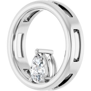 14K White Gold  5.5x3.5 mm Pear Pendant Mounting – image 3