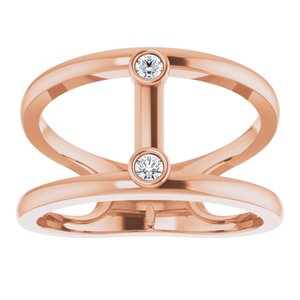 14K Rose Gold .06 CTW Natural Diamond Two-Stone Negative Space Ring