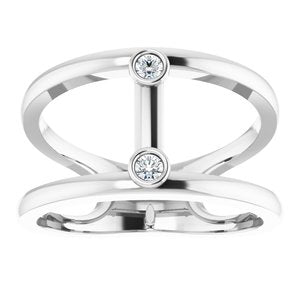 14K White Gold .06 CTW Natural Diamond Two-Stone Negative Space Ring