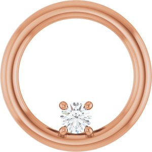 18K Rose Gold  3 mm Round Pendant Mounting