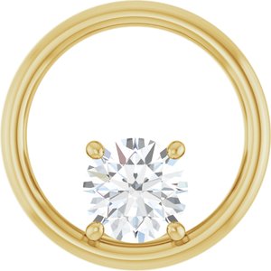 10K Yellow Gold  7 mm Round Pendant Mounting