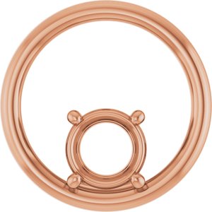 14K Rose Gold  7 mm Round Pendant Mounting – image 2