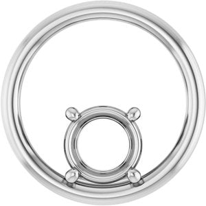 14K White Gold  7 mm Round Pendant Mounting – image 2