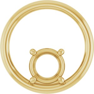 10K Yellow Gold  7 mm Round Pendant Mounting – image 2