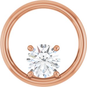 18K Rose Gold  7 mm Round Pendant Mounting