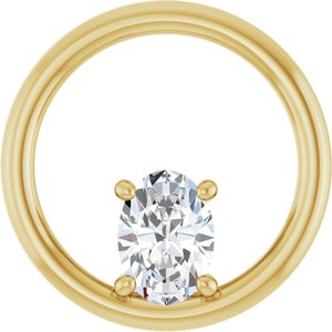 18K Yellow Gold  7x5 mm Oval Pendant Mounting