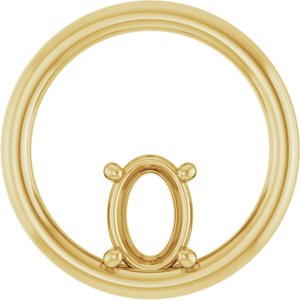18K Yellow Gold  7x5 mm Oval Pendant Mounting – image 2
