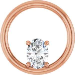 14K Rose Gold  7x5 mm Oval Pendant Mounting