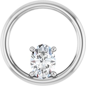 Sterling Silver  7x5 mm Oval Pendant Mounting