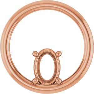 14K Rose Gold  7x5 mm Oval Pendant Mounting – image 2