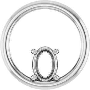 14K X1 White Gold  7x5 mm Oval Pendant Mounting – image 2