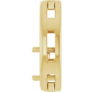 14K Yellow Gold  6 mm Asscher Pendant Mounting – image 6