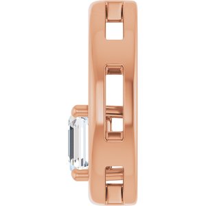 14K Rose Gold  6 mm Asscher Pendant Mounting – image 5