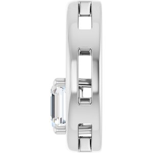 10K White Gold  6 mm Asscher Pendant Mounting – image 5