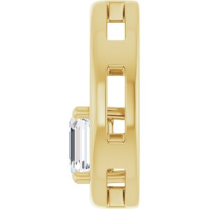 10K Yellow Gold  6 mm Asscher Pendant Mounting – image 5