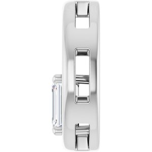 14K White Gold  6x4 mm Emerald Pendant Mounting – image 5