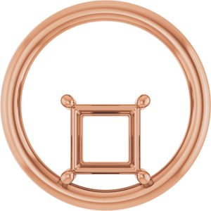 10K Rose Gold  6 mm Square Pendant Mounting – image 2