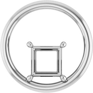 Platinum  6 mm Square Pendant Mounting – image 2