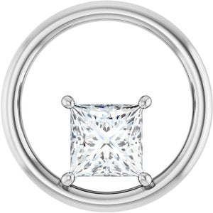 10K White Gold  6 mm Square Pendant Mounting