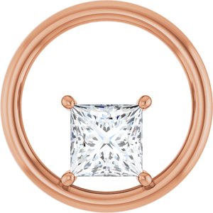 10K Rose Gold  6 mm Square Pendant Mounting