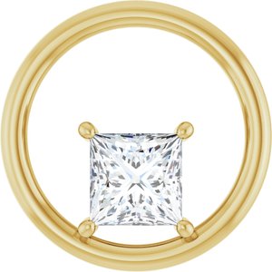 18K Yellow Gold  6 mm Square Pendant Mounting