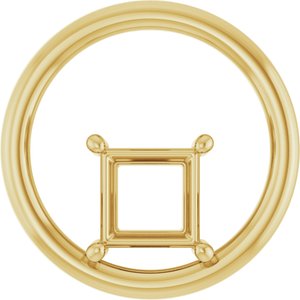 18K Yellow Gold  6 mm Square Pendant Mounting – image 2