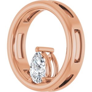 14K Rose Gold  6x4 mm Pear Pendant Mounting – image 3