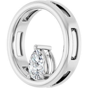 10K White Gold  6x4 mm Pear Pendant Mounting – image 3