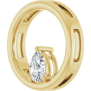 18K Yellow Gold  6x4 mm Pear Pendant Mounting – image 3