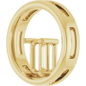 14K Yellow Gold  7x5 mm Emerald Pendant Mounting – image 4