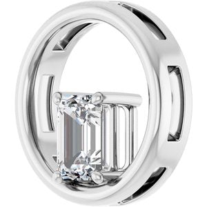 Platinum  7x5 mm Emerald Pendant Mounting – image 3