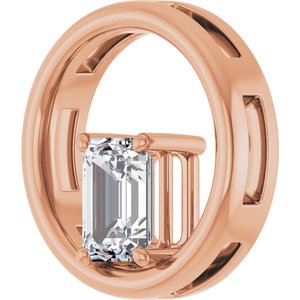18K Rose Gold  7x5 mm Emerald Pendant Mounting – image 3