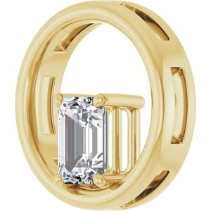 10K Yellow Gold  7x5 mm Emerald Pendant Mounting – image 3
